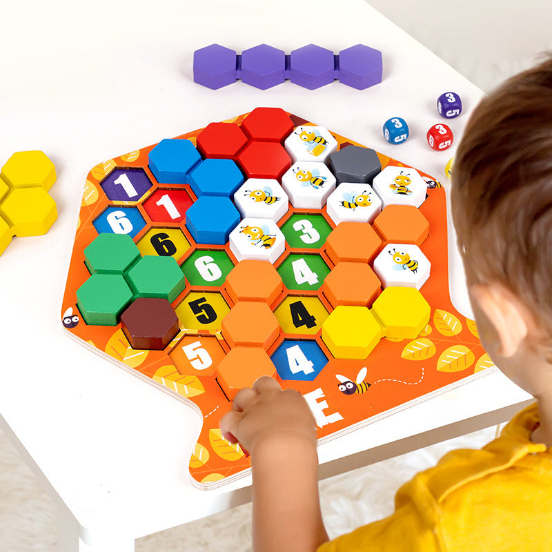 Children Honeycomb Puzzle Game Boost Spatial Skills Creative Construction Toy