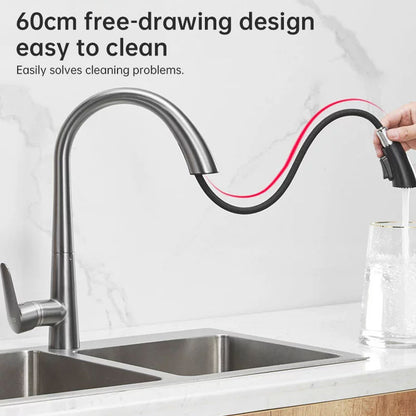 Dual Function 360° Swivel Stainless Steel Kitchen Sink Faucet High Durability