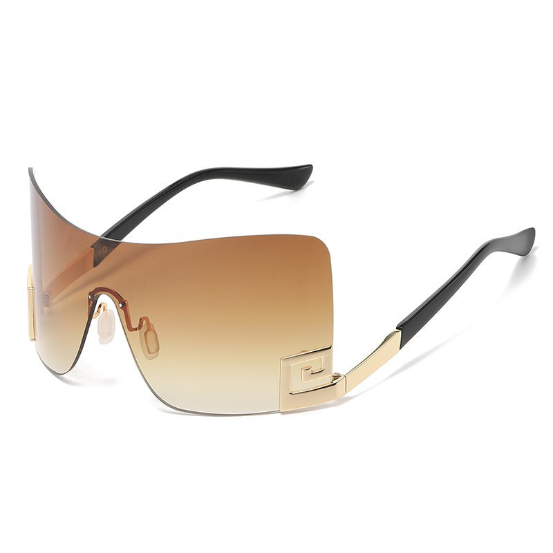 Large Frame Integrated Sunglasses UV400 Metal Arms Durable Unisex Outdoor Use
