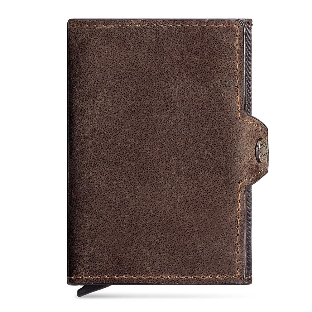 Men's Leather Card Holder Slim RFID Blocking Wallet Multiple Slots Secure Storage