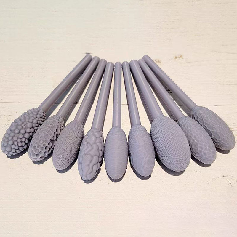 9Pcs Clay Texture Tools Sculpting Set Pattern Rollers for Polymer Modelling Crafts