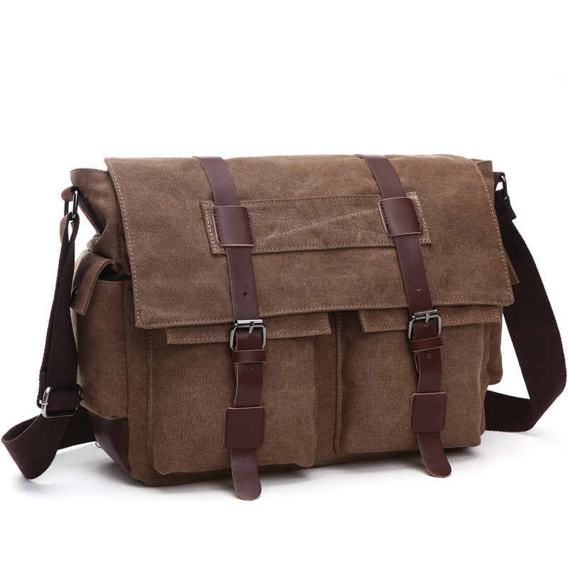 Men's Business Messenger Shoulder Bag Casual Office Travel Bag Brown Black