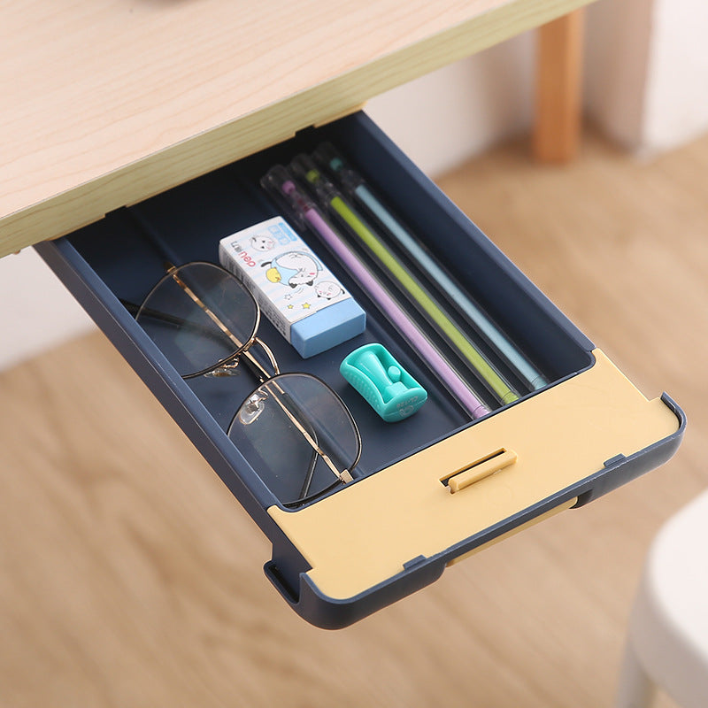 Under Desk Sliding Drawer Storage Box 29.7cm 16cm 4.2cm Desktop Stationery Small