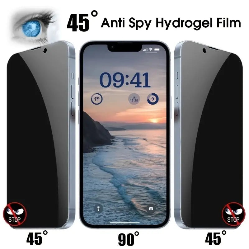 4 Pack Anti-Spy Tempered Glass For iPhone 15 14 13 Pro Max Privacy Screen