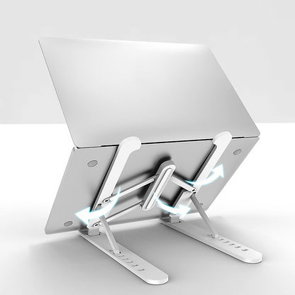 Portable Aluminium Laptop Stand Foldable Height Adjustable Silicone Pads Cooling