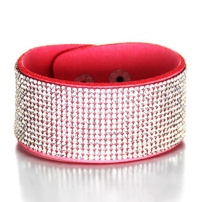 Crystal Bracelet Genuine Leather Bangles Women Jewellery Gemstone