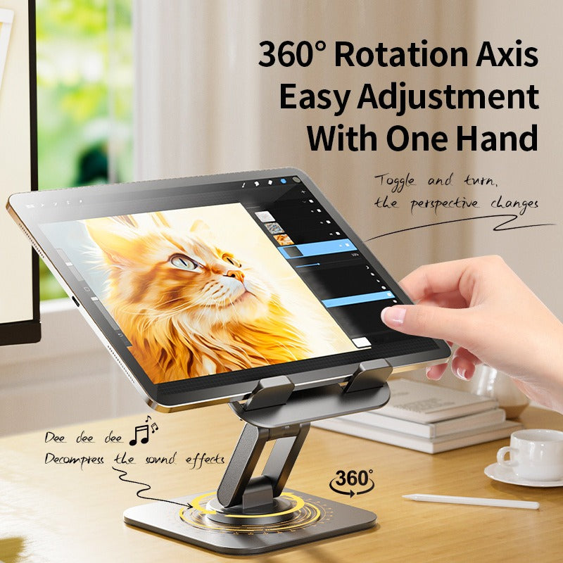 Aluminium Phone Stand For iPad Metal Base Three-Axis Adjustable 360° Rotation