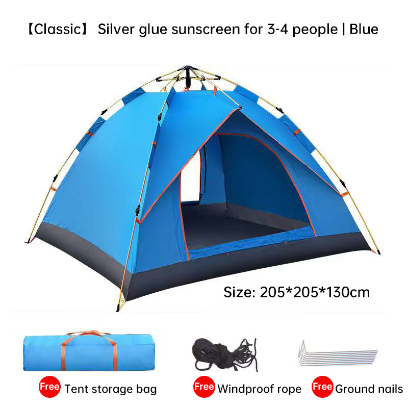 Waterproof Outdoor Camping Shelter Quick Deploy Lightweight Durable Sleeps 3-4