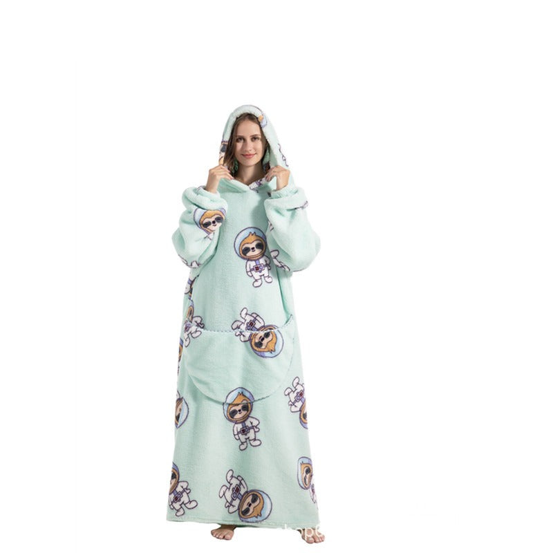 Oversized Blanket Hoodie Adults Ultra-Soft Warm Long Hooded Fleece Pockets