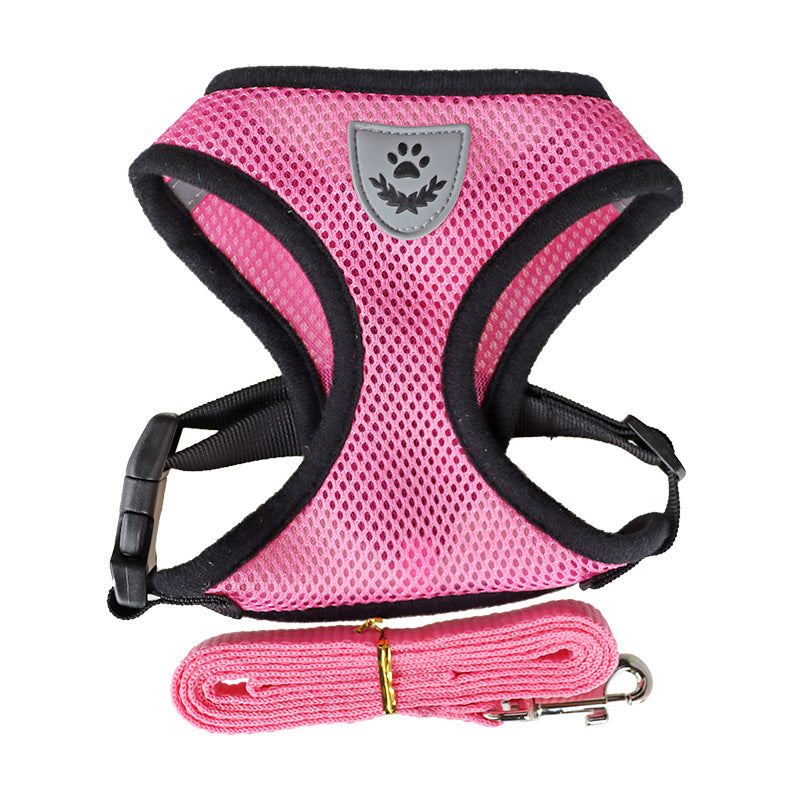 Basic Small Cat Dog Puppy Harness + Lead Set Mesh Vest Reflective Adjustable