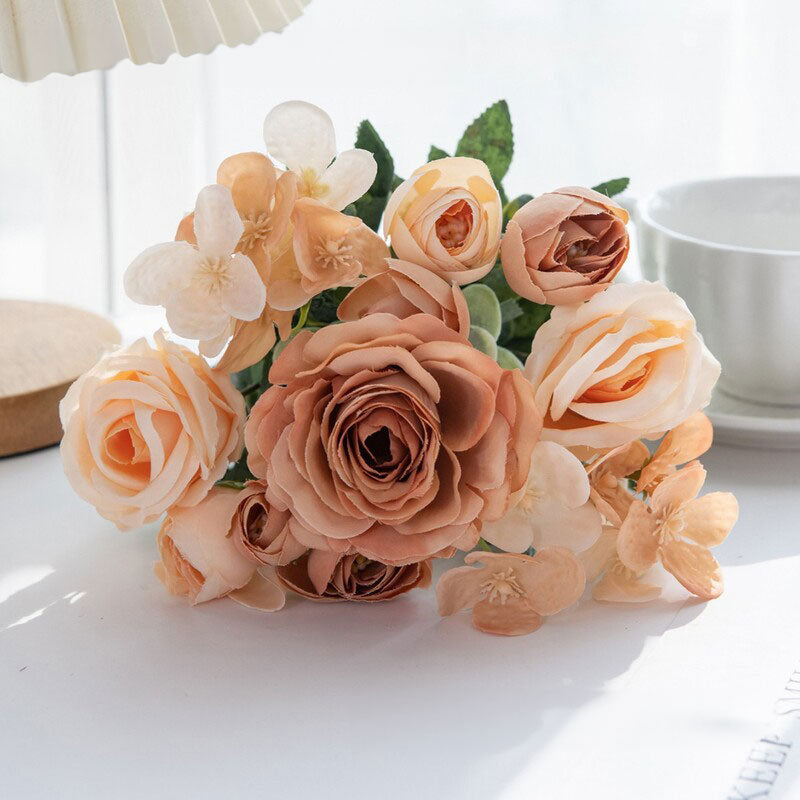 Silk Rose Floral Arrangement Table Centerpiece Premium Home Event Decor Display