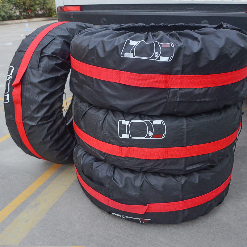Oxford Fabric Weather Resistant Car Tyre Protection Covers Durable Set of Four
