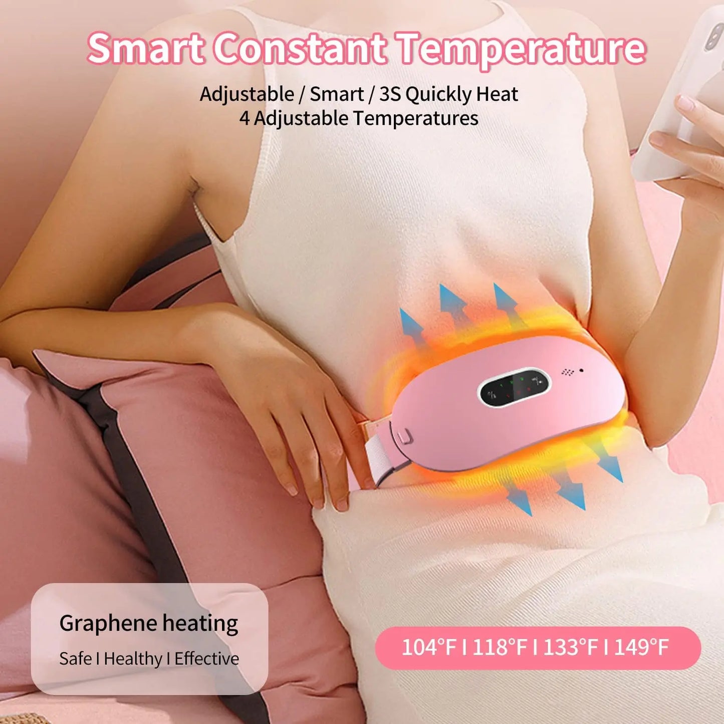 Women’s Electric Menstrual Heating Pad Pain Relief Abdominal Massage Belt