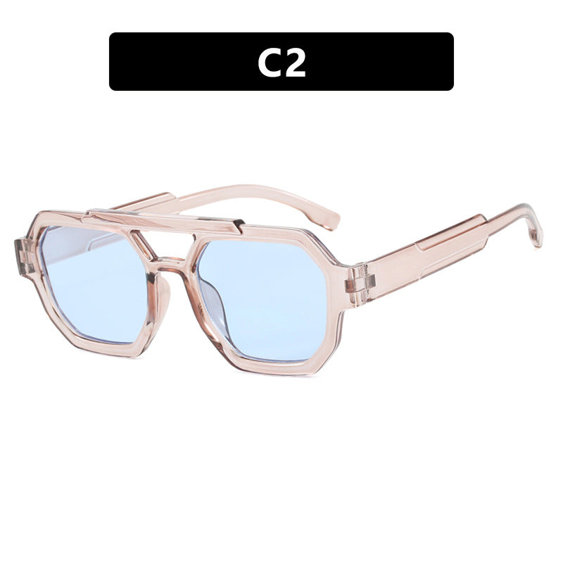 Men's Polygonal Frame Sunglasses UV400 Protection Scratch Resistant Lightweight