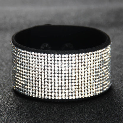 Crystal Bracelet Genuine Leather Bangles Women Jewellery Gemstone