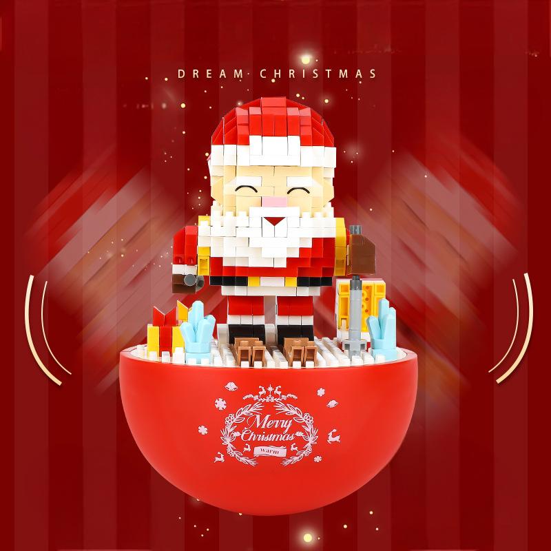 701Pcs Santa Claus Tumbler DIY Christmas Building Blocks Festive Holiday Gift Decor