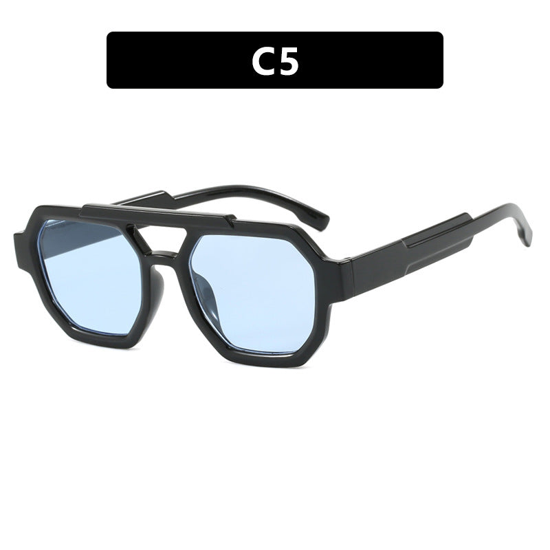 Men's Polygonal Frame Sunglasses UV400 Protection Scratch Resistant Lightweight