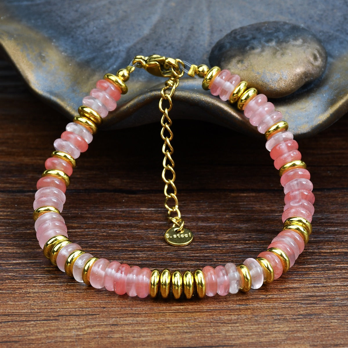 Natural Stone Crystal Bead Bracelet Women Non Fading Jewellery
