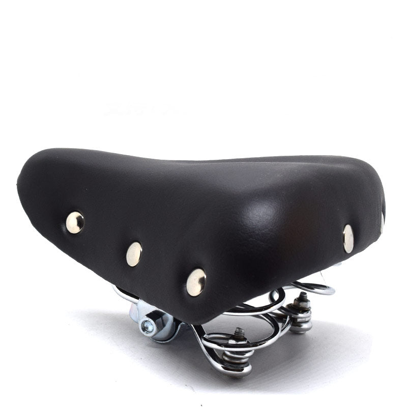 Vintage Bicycle Saddle Seat with Rivets Comfortable Cushion in Black, Brown, White