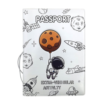 Astronaut Themed Passport Sleeve with RFID Blocking for Secure Travel Protection