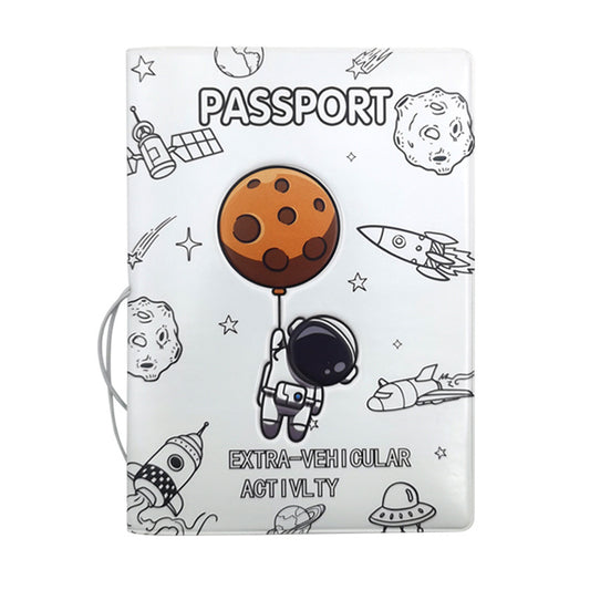 Astronaut Themed Passport Sleeve with RFID Blocking for Secure Travel Protection