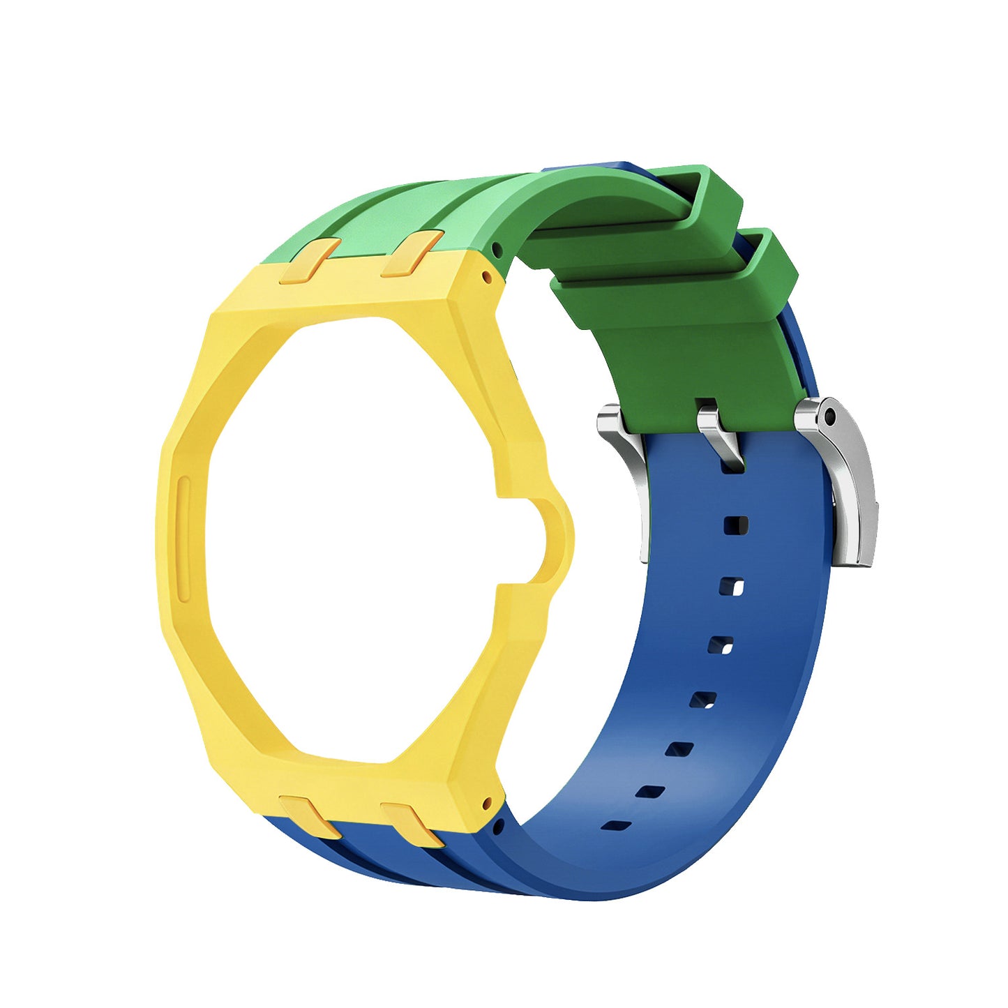 For AP x Swatch Royal Pop Watch Case Silicone Strap Adjustable Buckle Band