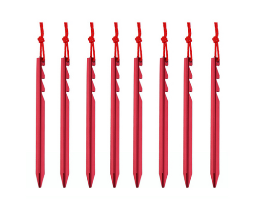 Adjustable Aluminium Alloy Tent Pegs 6pcs Set Multi Tooth Lightweight Stakes