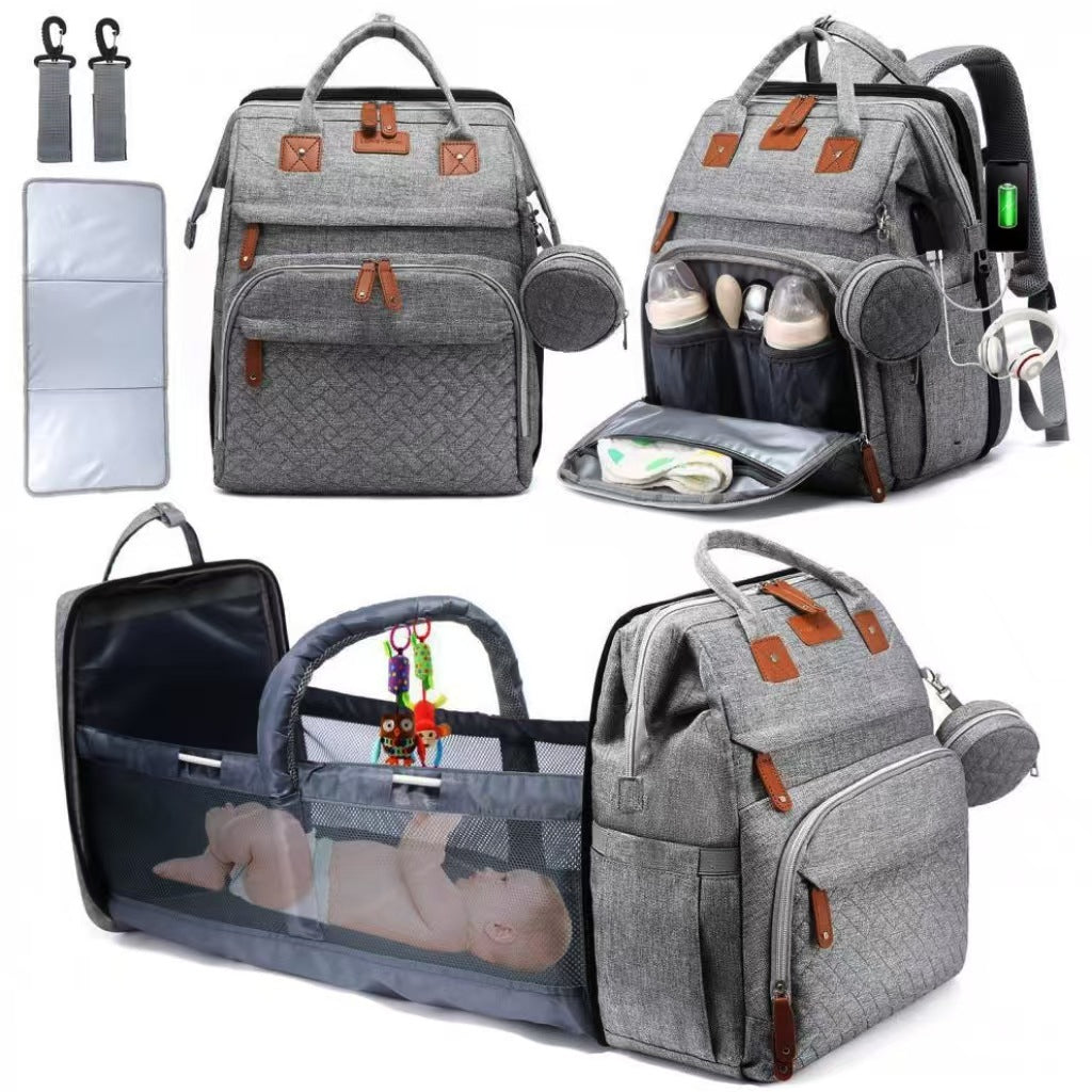 Large Capacity Baby Backpack Integrated Crib Mosquito Defence Travel Essential