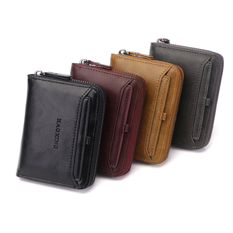 Business Wallet Multifunctional Large Cash Slot Vertical Coin Purse Faux Leather Mens