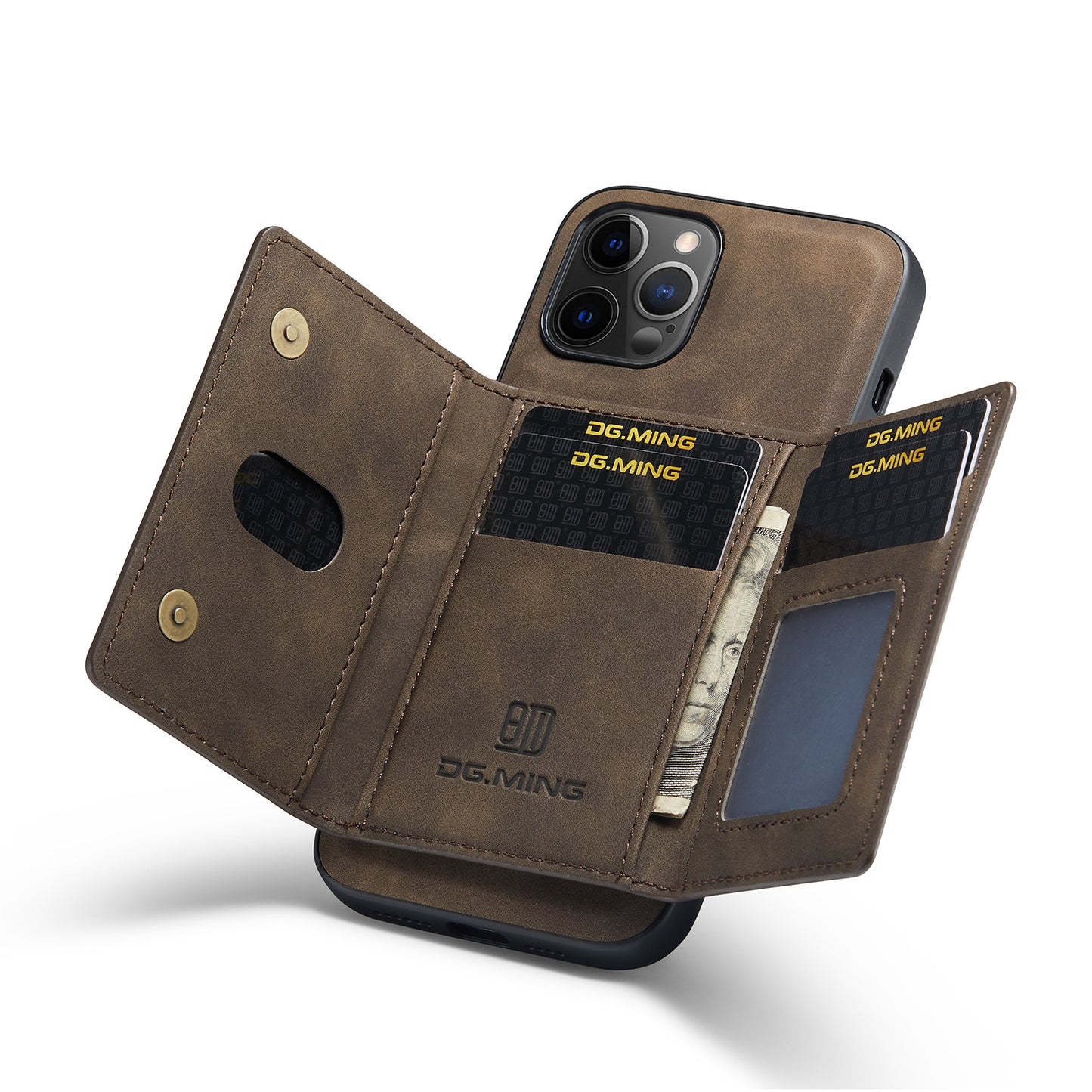 Magnetic Leather Card Case Detachable Kickstand for iPhone 11 12 13 14 Pro Max