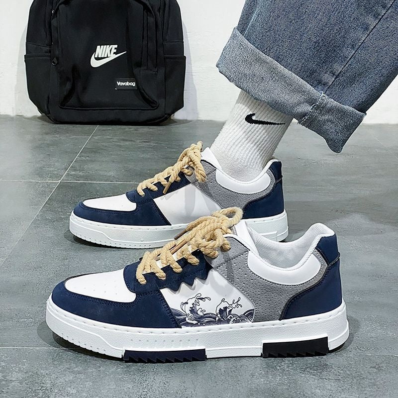 Men's Low Cut Detailed Artwork Two Tone Sports leisure Shoes Footwear