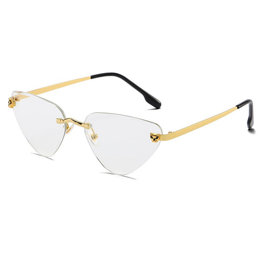 Women's Rimless Cutaway Sunglasses with UV400 Protection and Lightweight Design