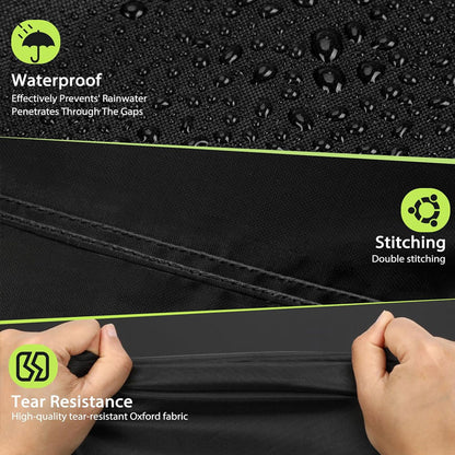 Waterproof BBQ Grill Cover with UV Protection, Drawstring, Reflective Handles