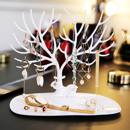 Jewellery Display Stand Deer Antler Tree Tray Organiser 25cm 15cm 22cm Compact
