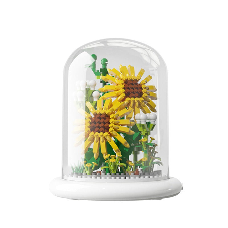 Sunflower Jasmine Build Kit Toy Compatible Diamond Particle Construction Blocks