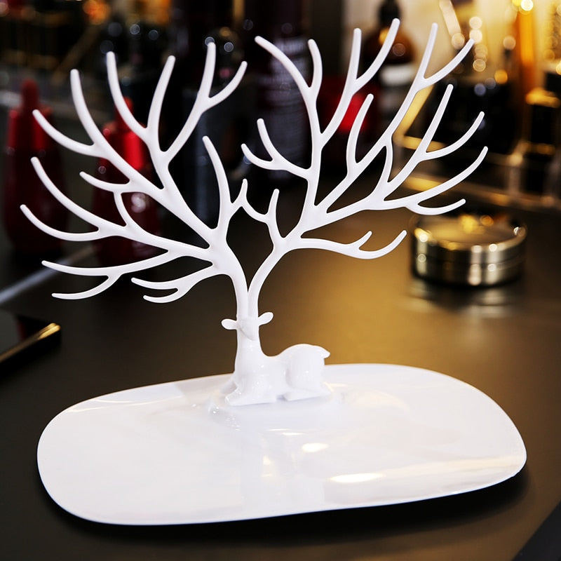 Jewellery Display Stand Deer Antler Tree Tray Organiser 25cm 15cm 22cm Compact