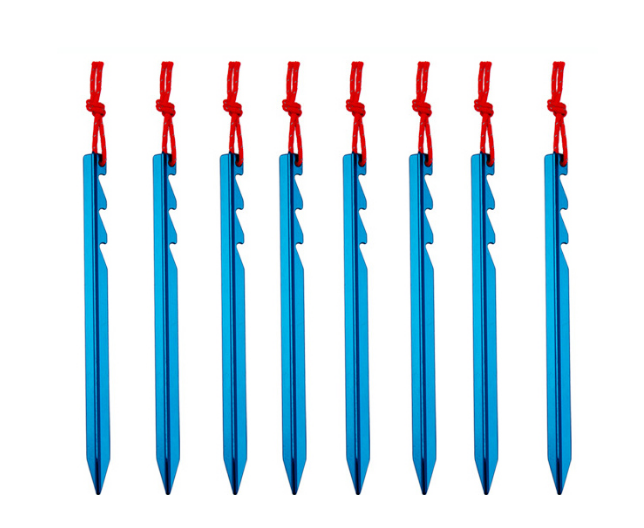 Adjustable Aluminium Alloy Tent Pegs 6pcs Set Multi Tooth Lightweight Stakes