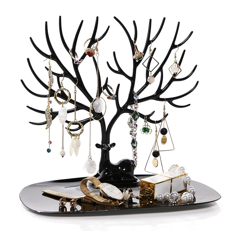 Jewellery Display Stand Deer Antler Tree Tray Organiser 25cm 15cm 22cm Compact