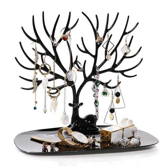 Jewellery Display Stand Deer Antler Tree Tray Organiser 25cm 15cm 22cm Compact