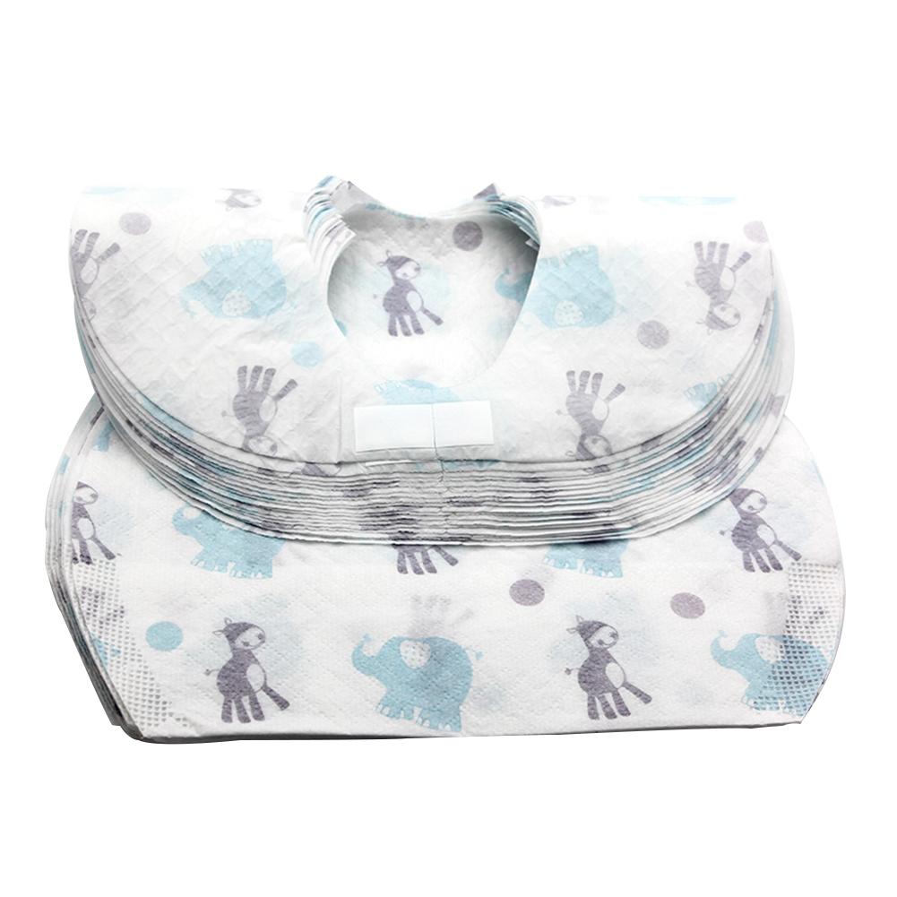 Disposable Non-Woven Baby Bibs Waterproof Toddler Feeding Saliva Apron 30pcs