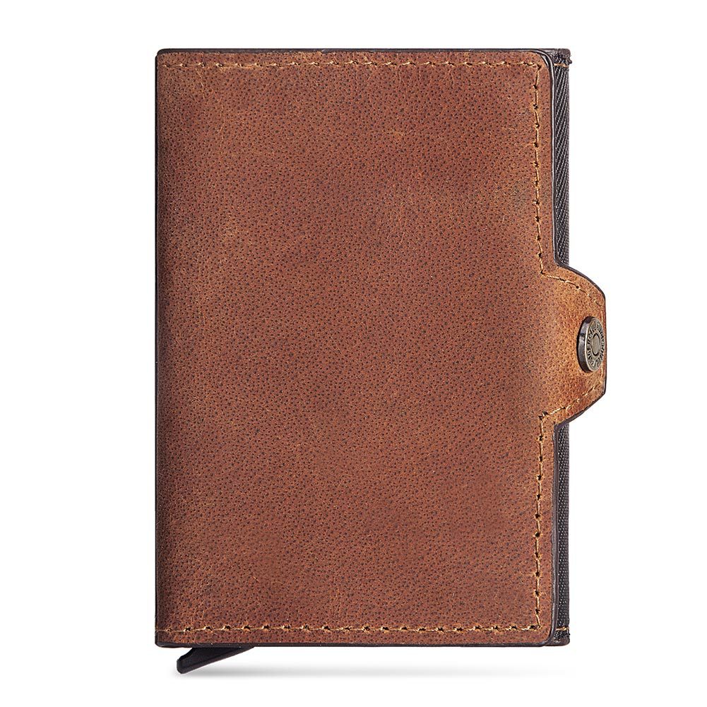 Men's Leather Card Holder Slim RFID Blocking Wallet Multiple Slots Secure Storage