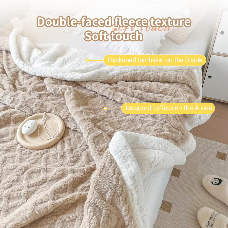 Double-Layer Polar Fleece Blanket for Winter Comfort, Thick and Soft Insulation