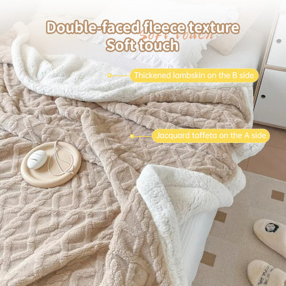 Double-Layer Polar Fleece Blanket for Winter Comfort, Thick and Soft Insulation