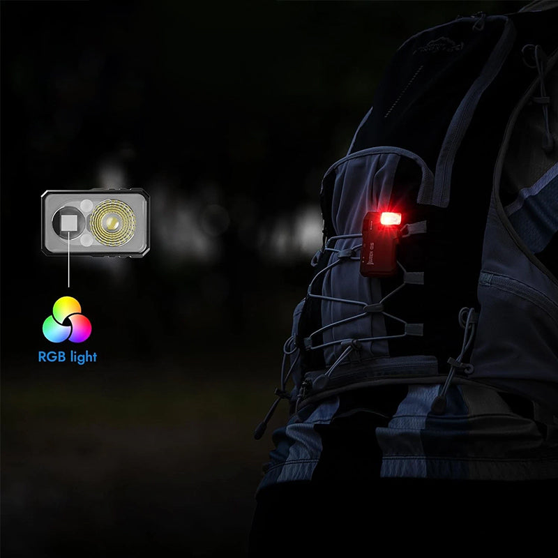 EDC Pocket Torch 400 Lumens Dual White RGB Lighting USB-C Efficient Rechargeable