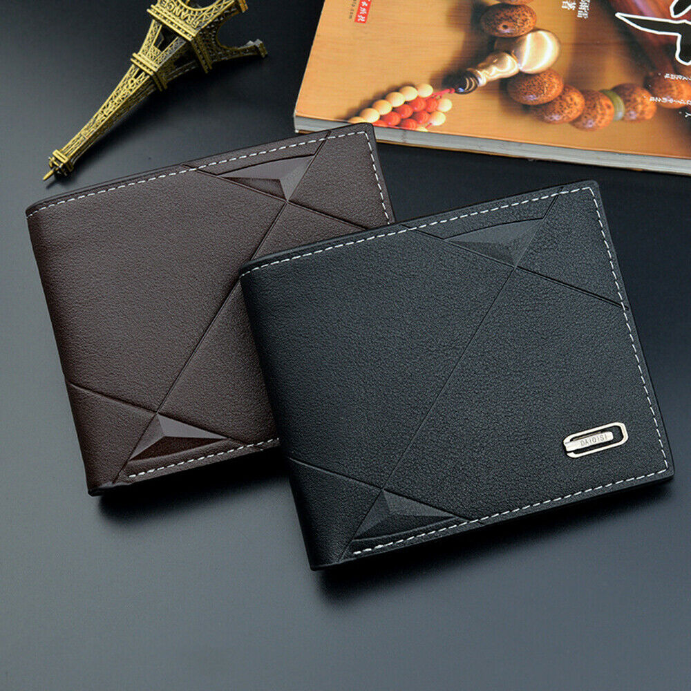 Men's Leather Men Wallet Slim RFID Blocking Credit Card Holder Secure Storage