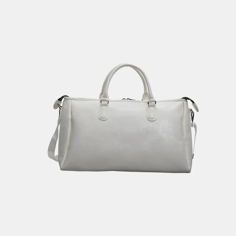 Faux Leather Oversize Weekend Travel Bag Shoulder Hand Luggage Holdall Tote Gym