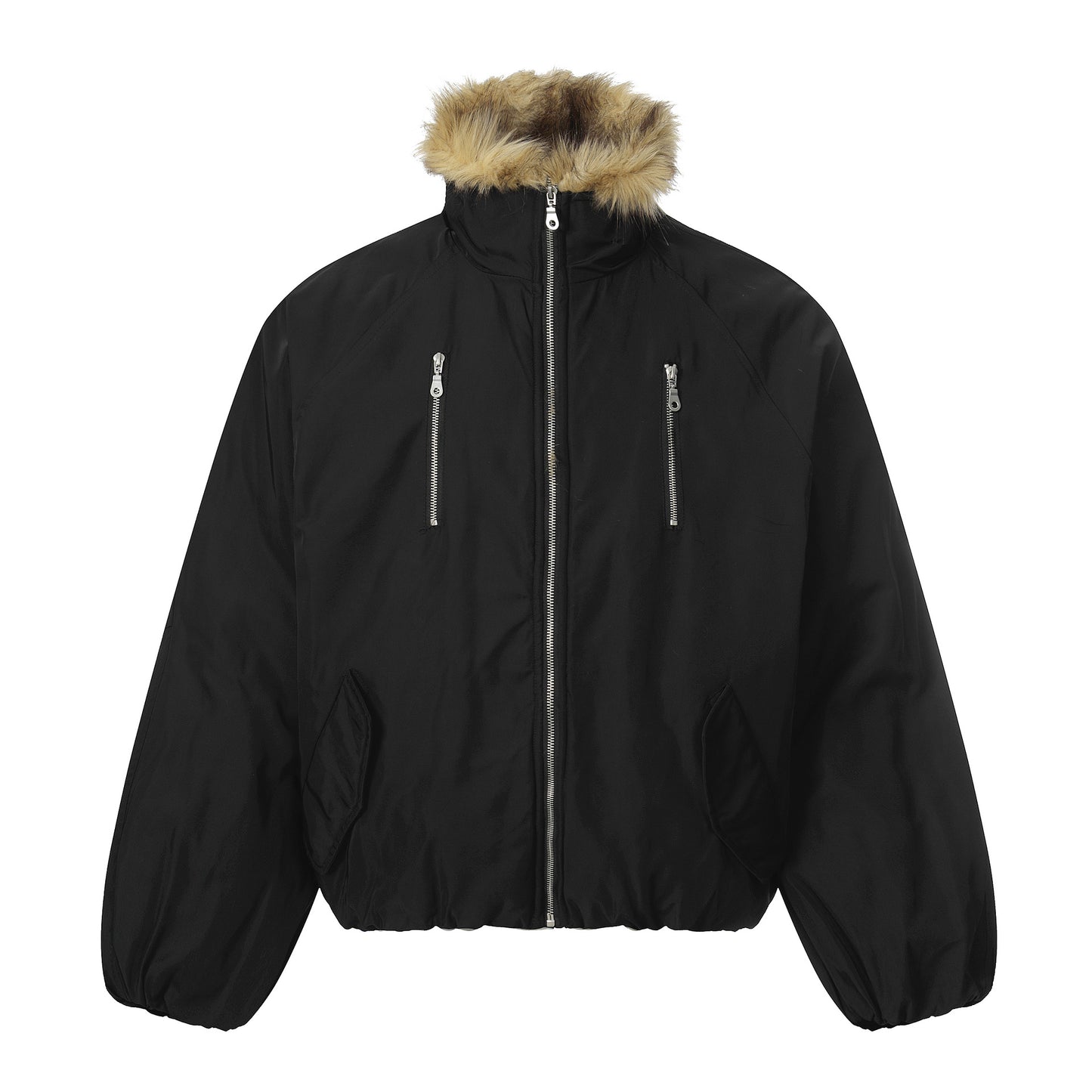Men's Short Harrington Jacket Faux Fur Collar Winter Fashion Essential