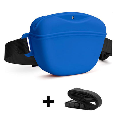 Silicone Dog Treat Bag Waterproof Training Pouch Adjustable Strap Secure Closure