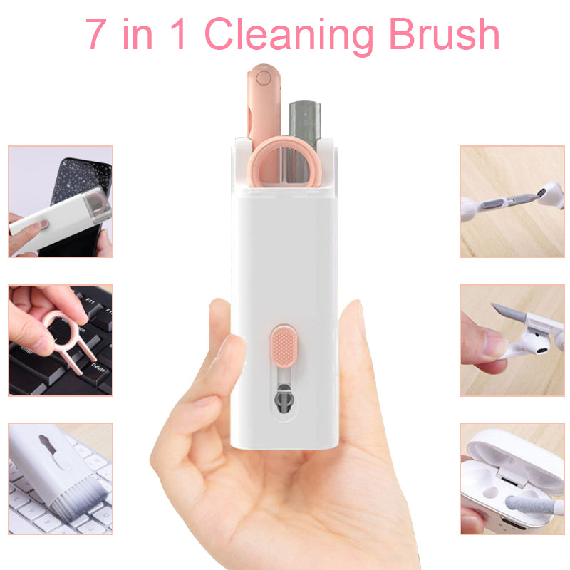 7in 1 Compact Dust Brush Kit Retractable Brush Spray Bottle Case Set