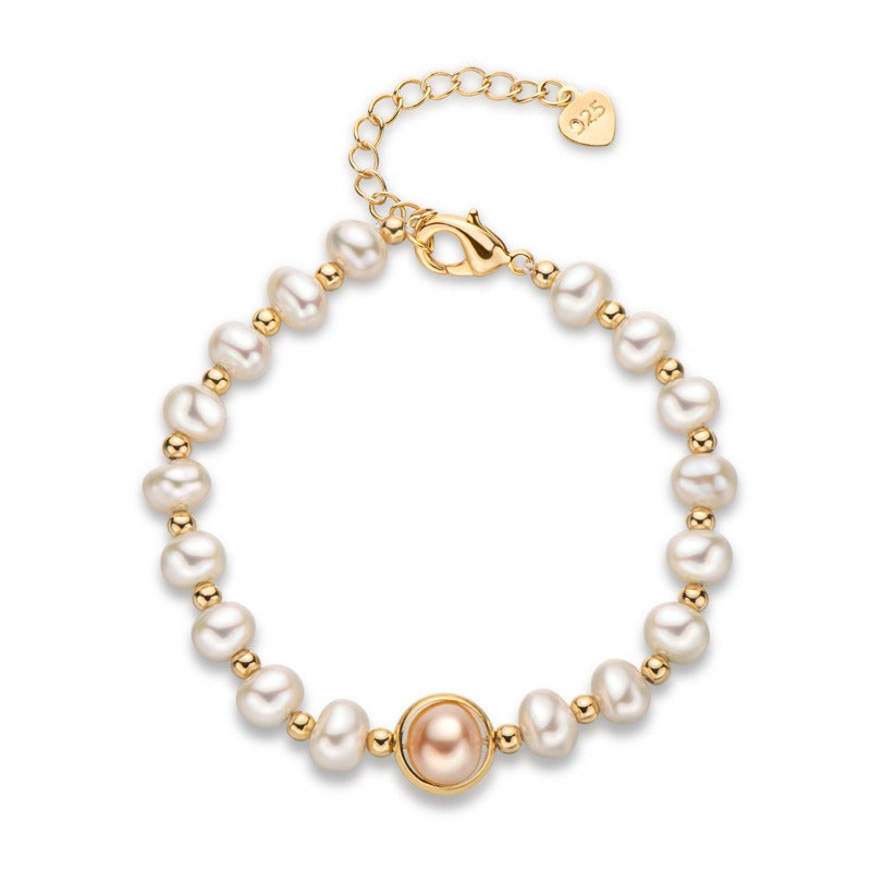 Elegant 14K Gold Plated Freshwater Pearl Bracelet Jewellery Premium
